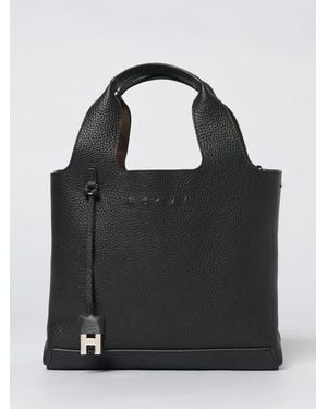 Hogan Grained Leather Handbag - Black