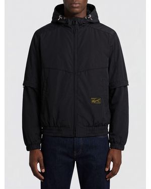 WOOYOUNGMI Nylon Hooded Windbreaker - Blue
