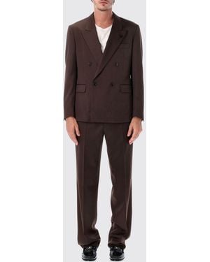 Lardini Regular Fit Double-Breasted Suit - Brown