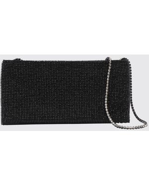 Benedetta Bruzziches Your Best Friend Silk Mini Bag With Rhinestones And Jewel Strap - Black