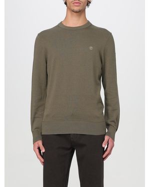 Timberland Cotton Crew Neck Jumper With Logo - Green