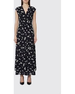 Alysi Patterned Cotton Dress - Black