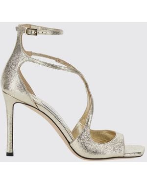 Jimmy Choo Azia Laminated Nappa Sandals With A Stiletto Heel And Square Toe - White