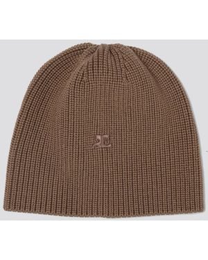 Courreges Courr&Egrave	Ges Merino Wool Beanie Hat - Brown