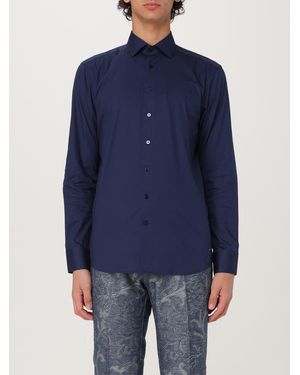 Etro Spread-Collar Poplin Shirt - Blue