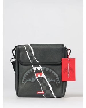 Sprayground Bolso Bandolera Con Estampado De Logo En Algodón Revestido Y Cierre De Solapa - Gris