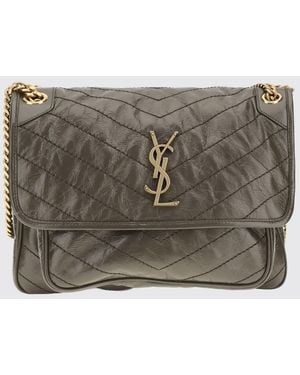 Saint Laurent Borsa A Spalla Donna - Grigio