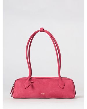 Alaïa Medium Le Teckel Calfskin Leather And Nubuck Shoulder Bag - Pink