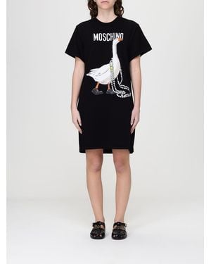 Moschino Printed Cotton T-Shirt Dress - Black