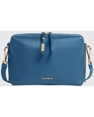 Coccinelle Nory Grained Leather Pochette - Blue