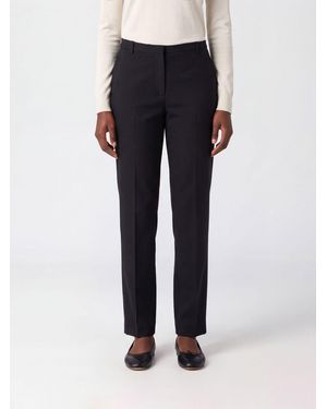 Anine Bing Pantalón Recto De Talle Medio De Mezcla De Lana Con Trabillas - Azul