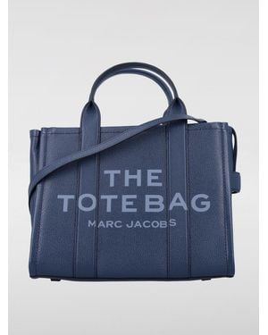 Marc Jacobs The Tote Bag Medium Tasche Aus Genarbtem Leder - Blau