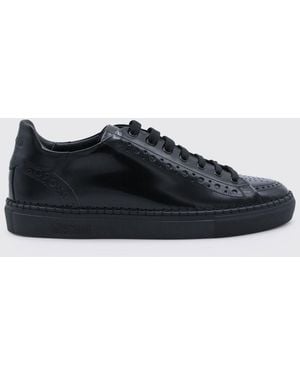 Moschino Brushed Leather Brogue Trainers - Black