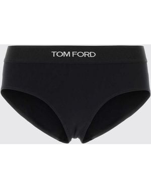 Tom Ford Braguitas De Corte Slim En Modal Con Banda Elástica Con Logo - Negro