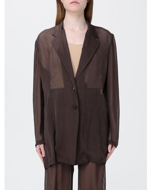 Alysi Silk Blazer - Brown