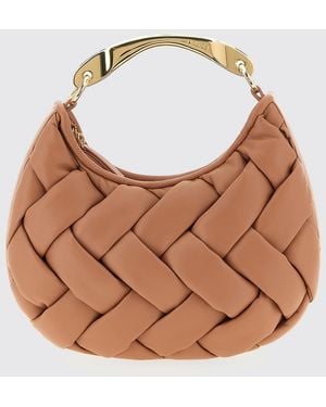 Twinset Woven Leather Hobo Bag - Brown