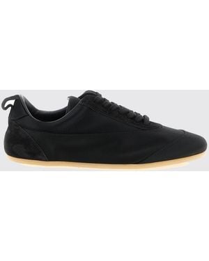 Jil Sander Baskets Etage En Satin Et Daim - Noir