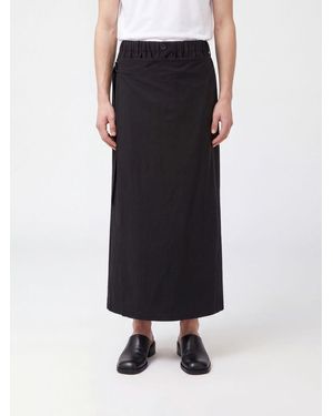 Yohji Yamamoto Wide-Leg Pure Wool Wrap-Style Trousers - Black