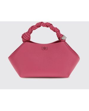 Ganni Grained Recycled Leather Blend Mini Bow Bag - Pink