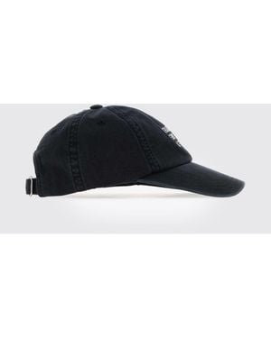 Ami Paris Slogan Print Cotton Baseball Cap With Adjustable Strap - Black
