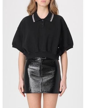 Alexander Wang Logo Cotton Polo Shirt - Black