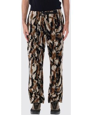 Gramicci Camouflage Print Wide-Leg Fleece Trousers With Drawstring - Black
