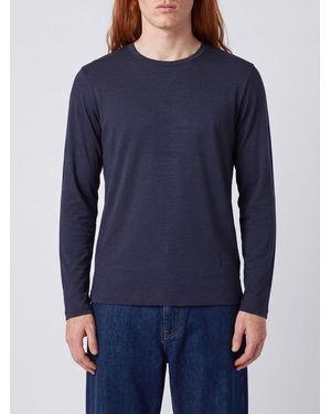 Herno Long-Sleeved Crew Neck Pure Wool Jumper - Blue