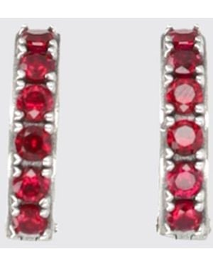 Emanuele Bicocchi Sterling Hoop Earrings With Coloured Zirconia