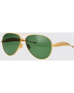 Bottega Veneta Bv1305S Sonnenbrille Aus Metall - Grün