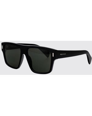 McQueen Oversized Square Shield Sunglasses - Black