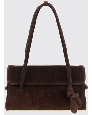 Jacquemus Le Turismo Suede Calfskin Shoulder Bag With Logo - White