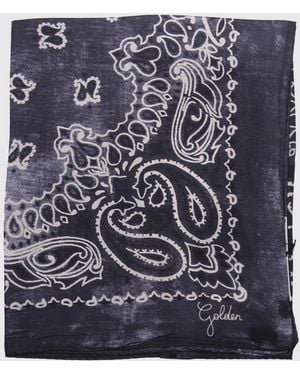 Golden Goose Pure Silk Scarf With Bandana And Abstract Print - Blue