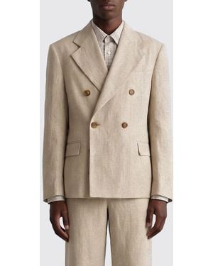 Séfr Double Breasted Linen Blazer - Natural