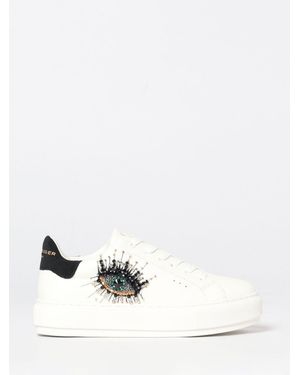 Kurt Geiger Laney Eye Leather Trainers With Rhinestones - White