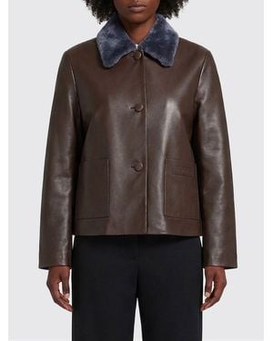 Marni Veste En Cuir - Marron