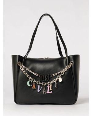Just Cavalli Faux Leather Shoulder Bag - Black