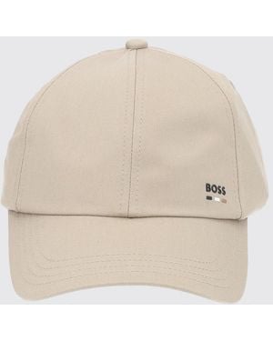 BOSS Baseballkappe Aus Baumwolle Mit Kontrastierendem Logo Und Riemen - Natur