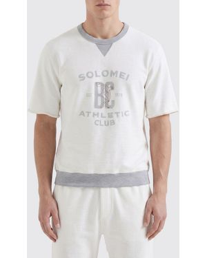 Brunello Cucinelli Cotton Crew Neck Sweatshirt With Logo - White