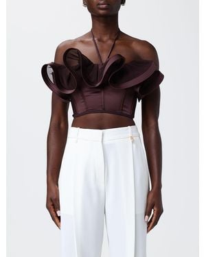 Elisabetta Franchi Crêpe Top With Ruffles - Multicolour