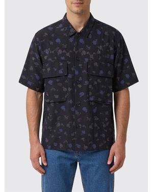 Sacai Floral Print Cotton Blend Shirt - Black