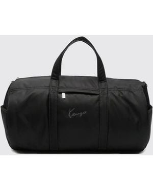 KENZO Signature Nylon-Reisetasche Mit Doppeltem Griff Und Schultergurt - Schwarz