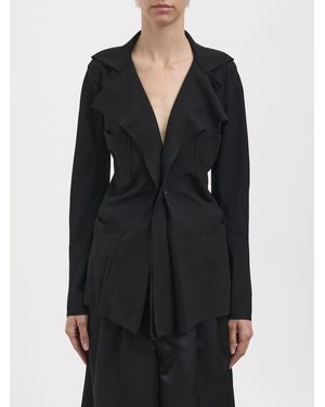Junya Watanabe Single-Breasted Crêpe Blazer With Ruffle Appliqué - Black