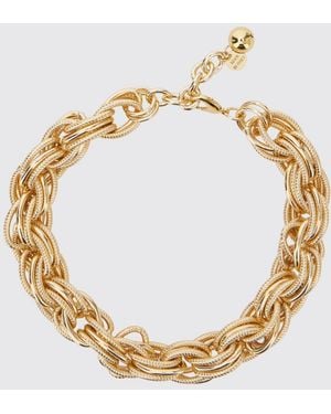 Semicouture Allie Choker-Halskette Aus Goldfarbenem Metall Mit Achat-Anhänger - Mettallic