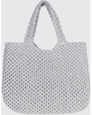Tela Bolso De Crochet De Mezcla De Algodón Y Lúrex - Gris