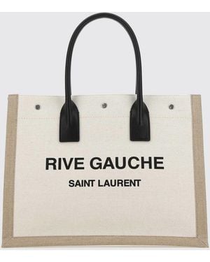 Saint Laurent Rive Gauche Large Tote Bag - Natural