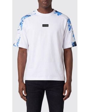 Versace Jeans Couture Oversized Cotton T-Shirt With Baroque Print - White