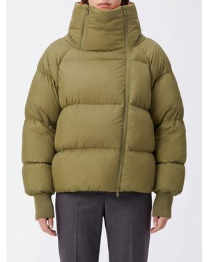 Ganni Future Quilted Nylon Puffer Jacket With Funnel Neck And Side Zip - Green