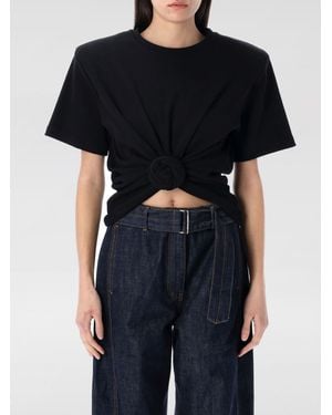 Magda Butrym Knotted Cotton Crop T-Shirt - Black