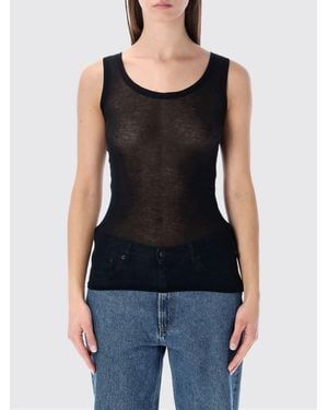 American Vintage Massachusetts Slim Fit Knit Cotton Top - Black