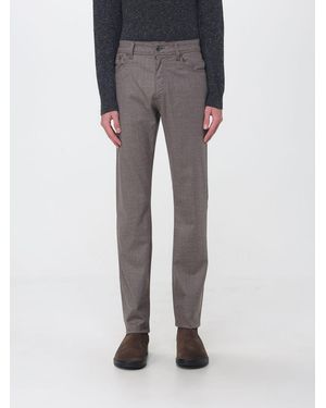 Luciano Barbera Slim Fit Wool-Blend Five-Pocket Chino Trousers - Grey